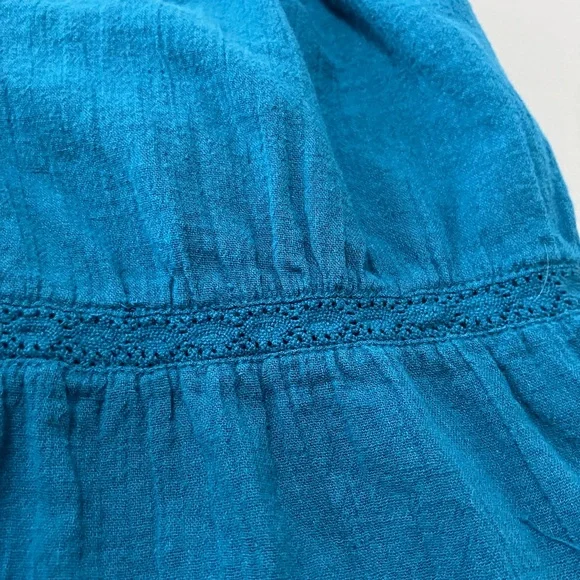 Lane Bryant Teal 22/24 Women’s Boho Off Shoulder Peasant Top Eyelet Flowy - Picture 5 of 13
